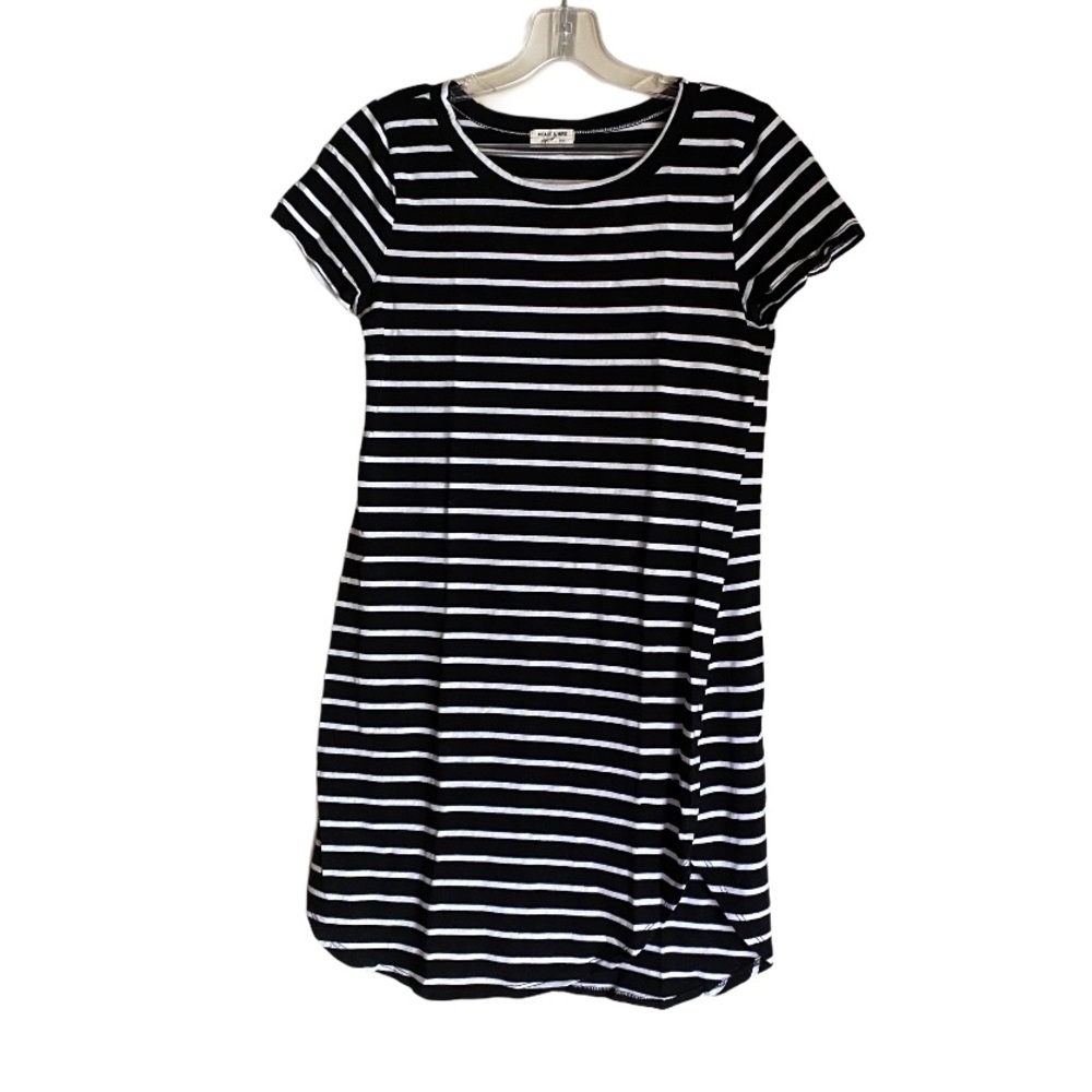 Heart & Hips striped black mini Tshirt dress